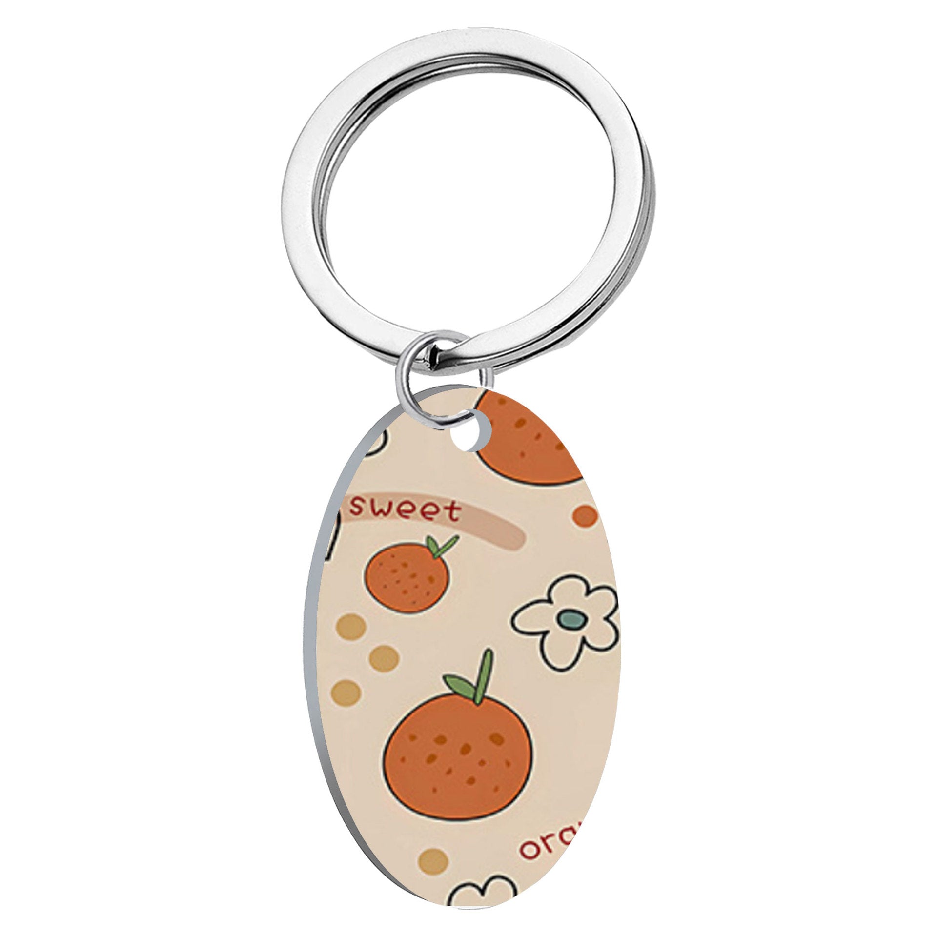 Wholesale Oil Painting Flower Stainless Steel Keychains